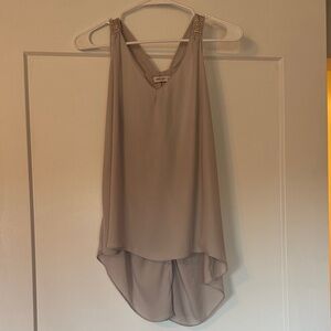 Arden B Beige Tank Top with Gold Accents